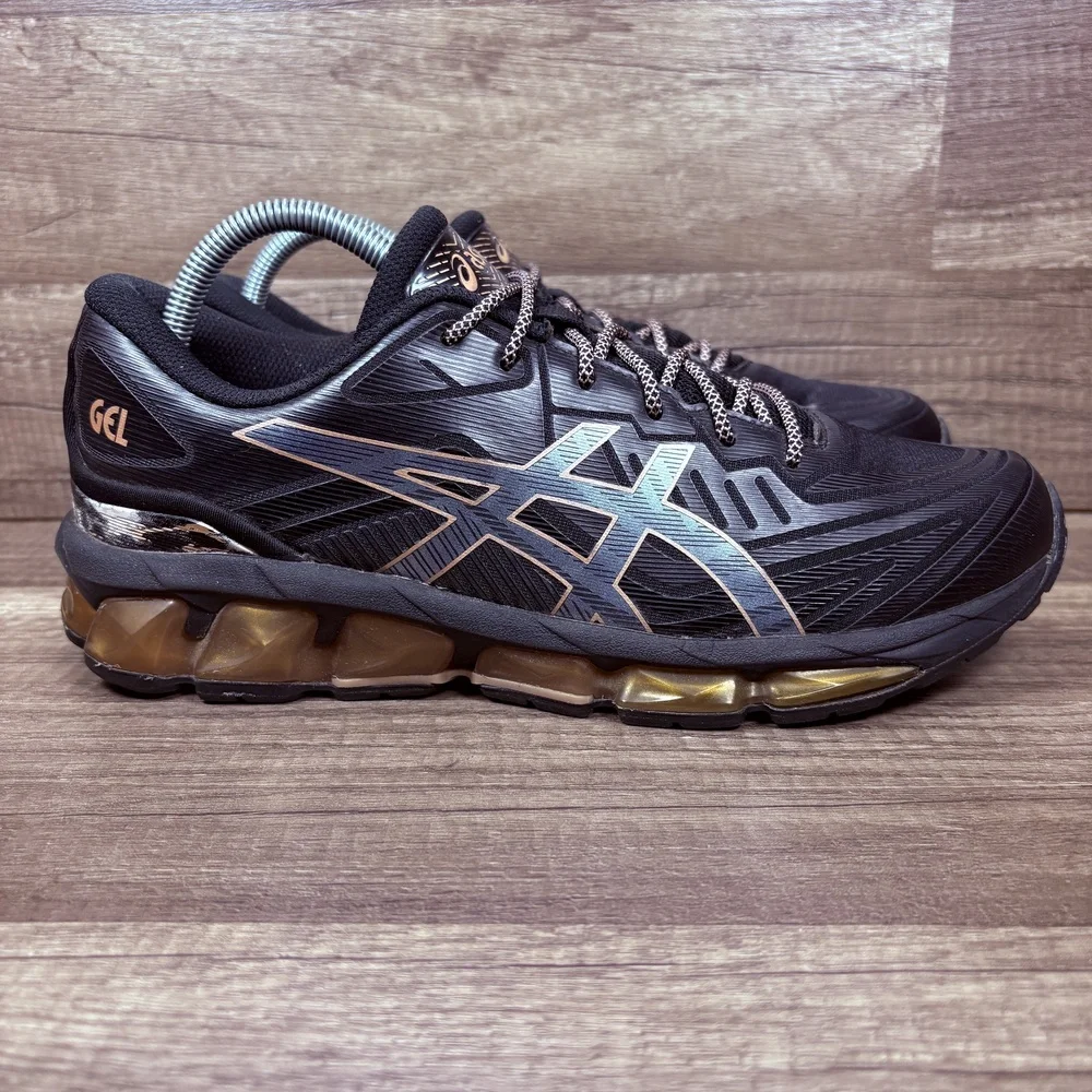 Asics Gel-Quantum 360 7 Black Gold Womens US Size 10.5 1202A339 Running Shoes